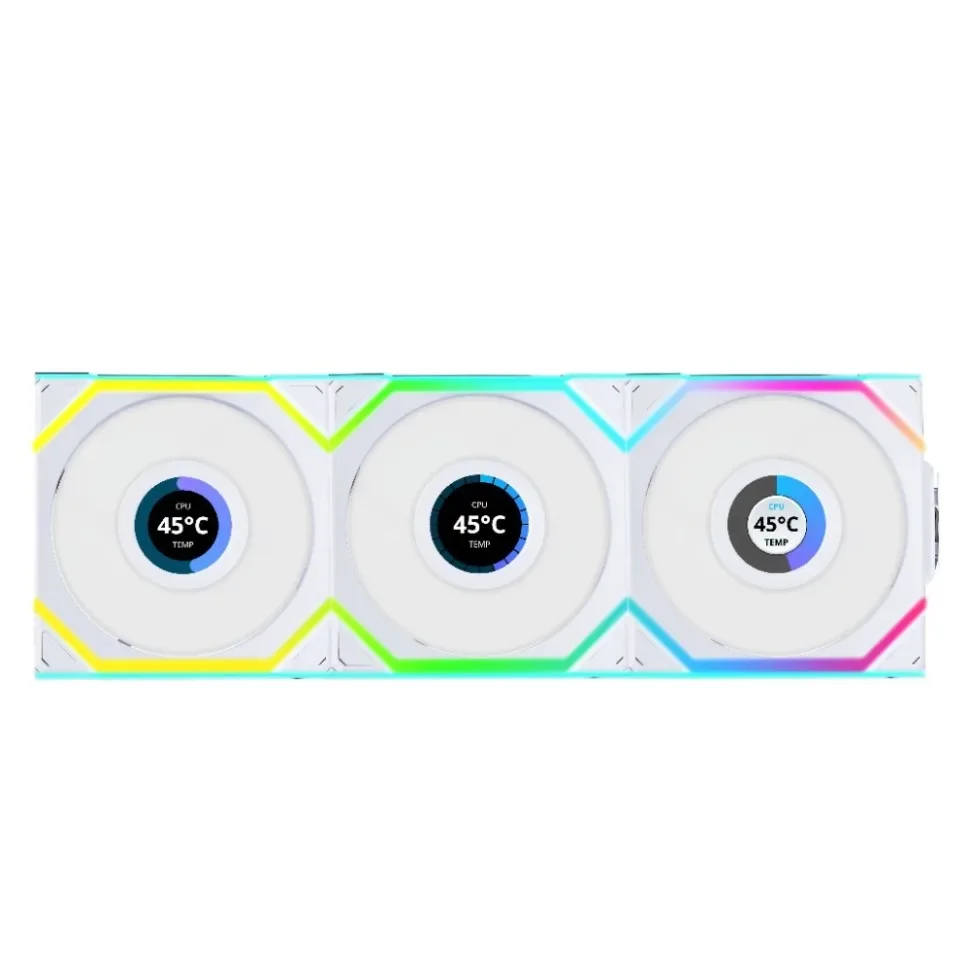 Lian Li Комплект вентиляторов для корпуса Lian Li UNI FAN SL WIRELESS LCD 120 ARGB White 12SLLCD1W3W (G99.12SLLCD1W3W.R0)