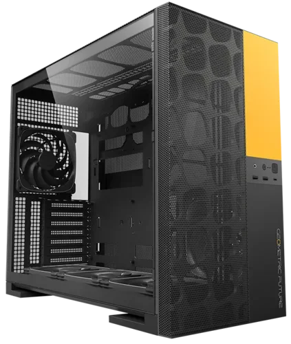 GEOMETRIC FUTURE Компьютерный корпус Geometric Future Model 5 ARGB Vent Black Yellow with fans (1AM5VTBY01100)
