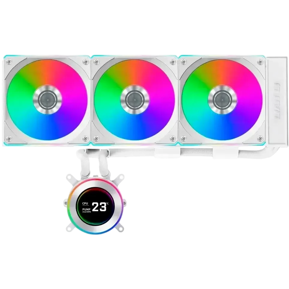Lian Li Система жидкостного охлаждения для процессора Lian Li HydroShift II LCD-C 360R GHS2LCD36RW ARGB White (G89.GHS2LCD36RW.R0)