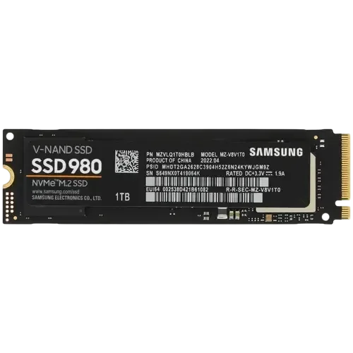 SAMSUNG Твердотельный накопитель Samsung 1000 Gb 980 (MZ-V8V1T0BW)