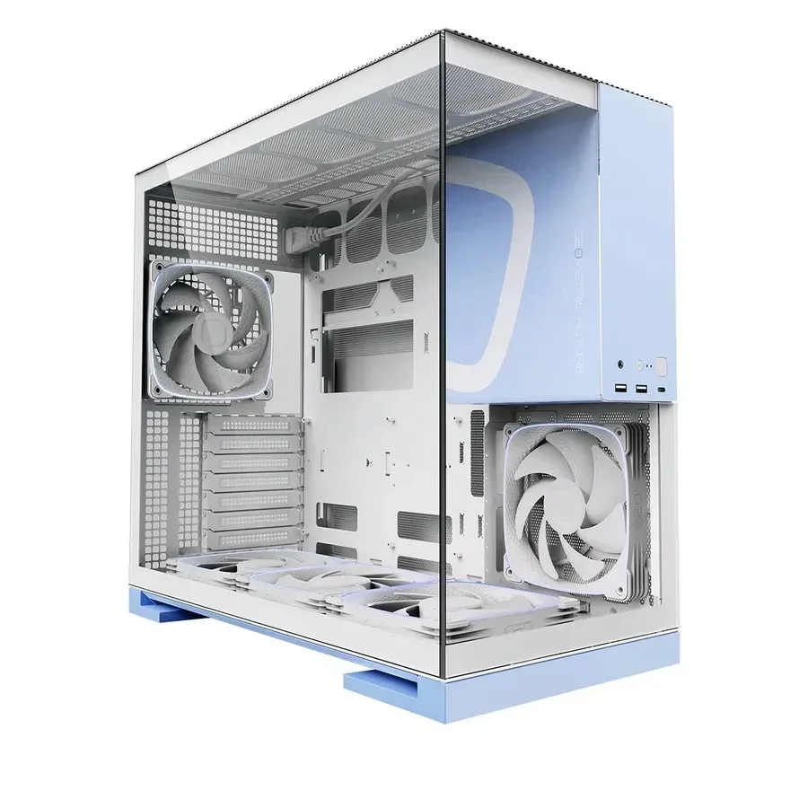 GEOMETRIC FUTURE Компьютерный корпус Geometric Future Model 5 White/Blue with fans (1AM5WKPB01100)