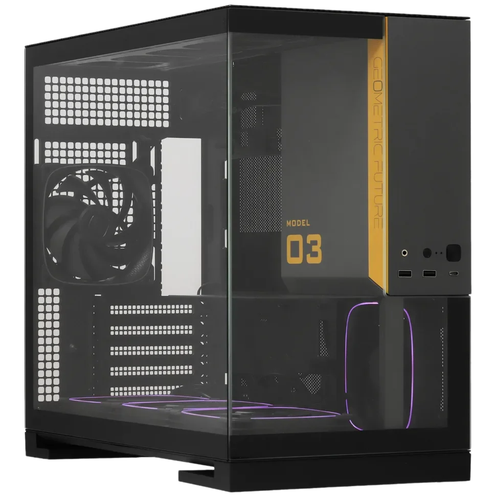 GEOMETRIC FUTURE Компьютерный корпус Geometric Future Model 3 TG Black/Gray with ARGB fans (1AM3NZBK00110)