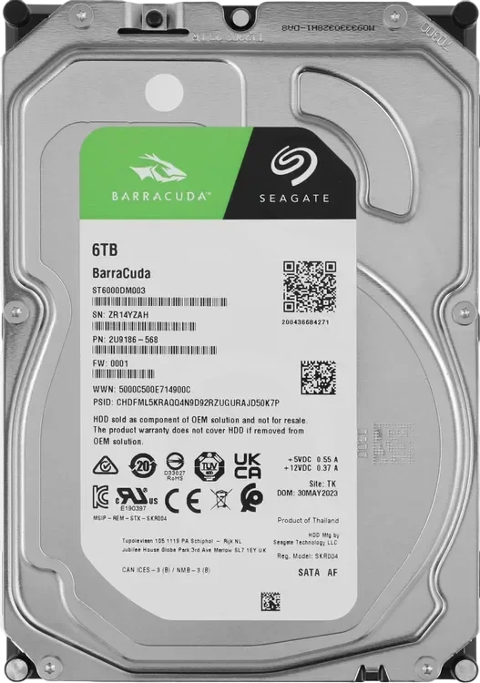 SEAGATE Жесткий диск Seagate 6000 Gb BARRACUDA (ST6000DM003)