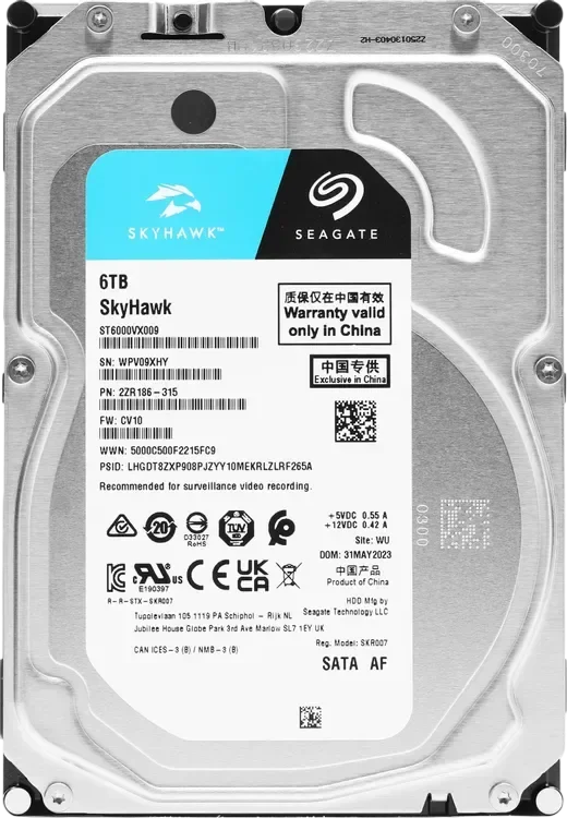SEAGATE Жесткий диск Seagate 6000 Gb SKYHAWK (ST6000VX009)